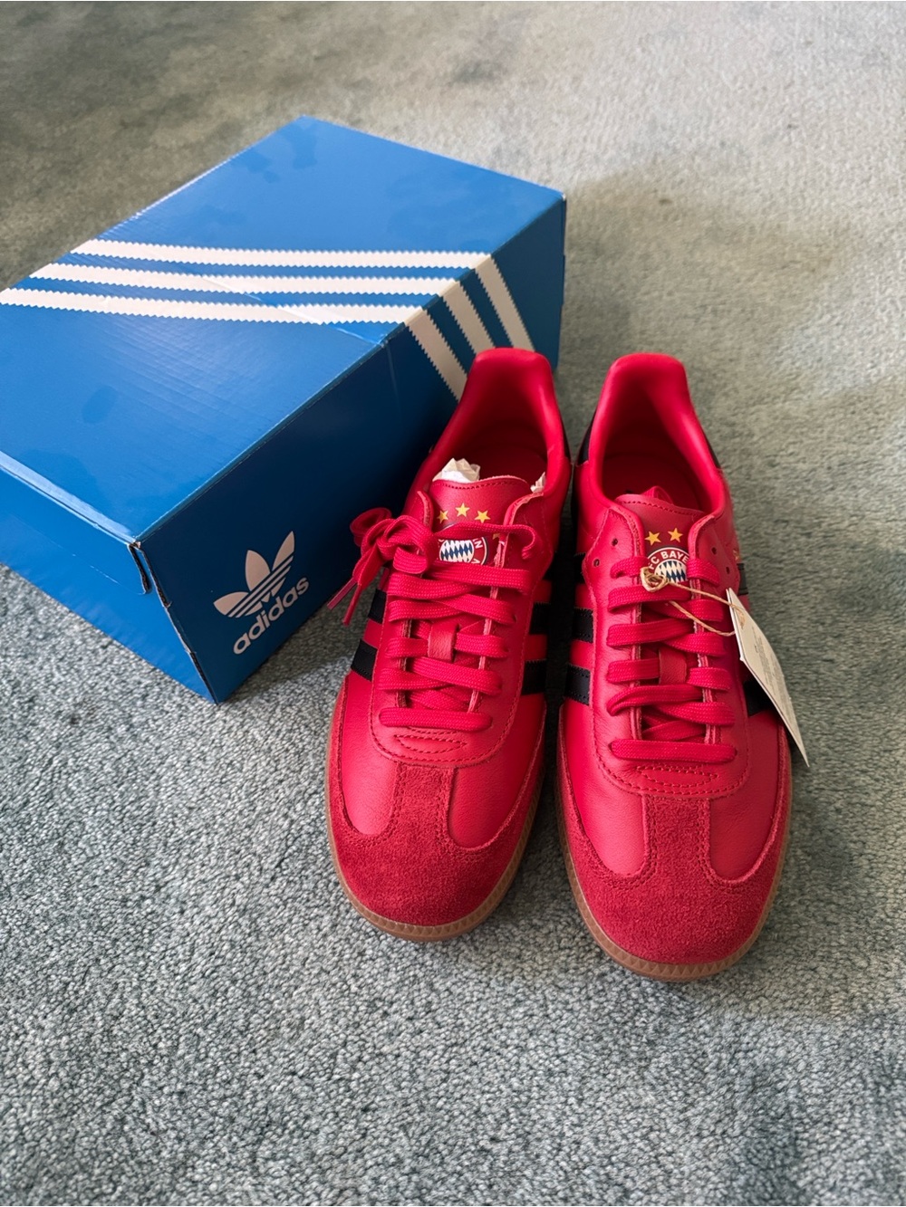 Adidas Samba Team Red with Black Stripes 8